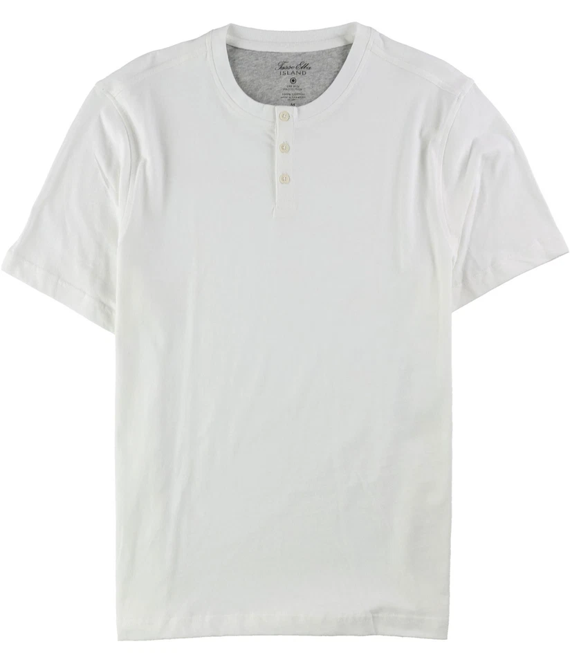 Tasso Elba Mens Alamo Henley Shirt, whitepure, S - Image 1 of 1