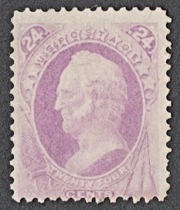US Sc# 153 *MINT NO GUM LH* { 24c PURPLE SCOTT } "SCARCE FROM 1870 CV$ 700.00 - Picture 1 of 5