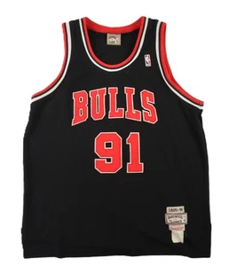 Hardwood USA Mens 46 NBA Basketball Chicago Bulls 91 Dennis Rodman Jersey Black - Picture 1 of 8