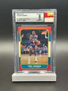 1986-87 Fleer #105 Jersey Fusion Game Used Patch RORY SPARROW BGS 8 - Picture 1 of 2