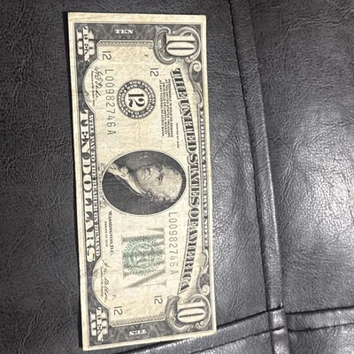 BETTER San Fran GOLD Demand 1928$10 AU+ Federal Reserve Note! Low Serial - Image 1 of 4