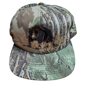 Vintage K-Products Mütze Kappe Camouflage Bear Realtree bestickt Druckknopflasche USA Krügersamen - Bild 1 von 4