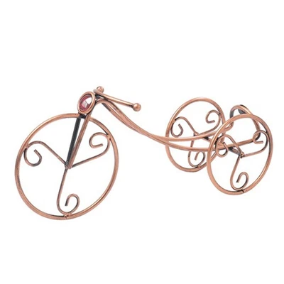 Vintage Tricycle Shaped Wine Holder Wrought Iron Bike Wine Bottle Rack Organizer - Image 1 of 4