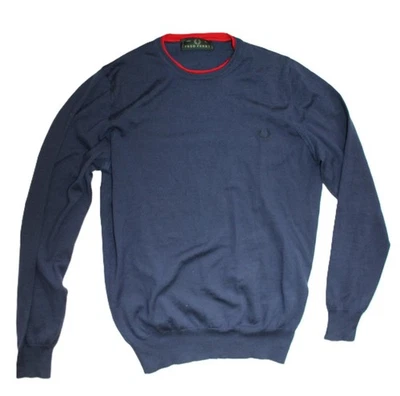 Suéter de punto para hombre Fred Perry lana azul aprox. talla S 2. Elección /... - Imagen 1 de 4