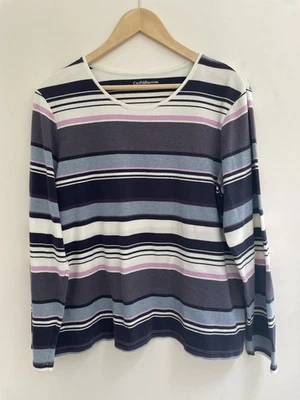 Camisa de manga larga Croft&Barrow para mujer colorida mezcla de algodón a rayas multi XL Foto 1 de 4