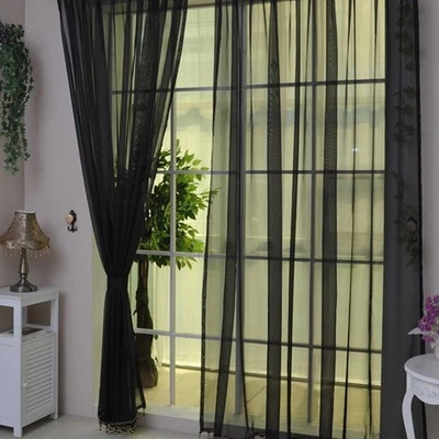 Curtain Voile 2m * 1m Decoration Divider Door Drape Home Ornament Panel - Image 1 of 4