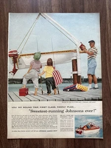 1957 Johnson Sea Horse Boat Vintage Print As Sweetest Running Johnson’s Ever - Picture 1 of 2