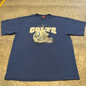 Vintage Indiana Colts 2005 NFL Tee Shirt Mens XL Blue Helmet Y2K Football Cotton - Picture 1 of 8