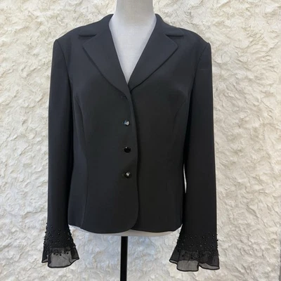 John Meyer Collection Women's Formal Blazer Size 16 Beaded Sleeves Holiday - Image 1 of 4