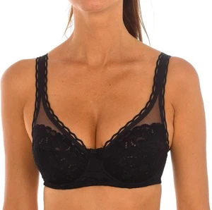Playtex Damen klassischer Stütz-BH mit Blumenspitze Bügel schwarz 42C neu mit Etikett - Bild 1 von 14
