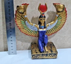 7 * 7 Zoll Göttin Isis der Liebe & Magie trägt die Sonnenscheibe offene... - Picture 1 of 15