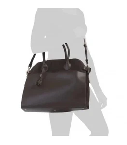 NEU Boldrini Selleria braun Leder & Wildleder große Margaux Handtasche Made in Italy - Bild 1 von 10