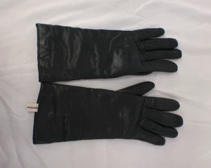 Vintage Nordstrom Black Leather Cashmere Lined Gloves Women’s Sz 6.5 - Picture 1 of 4