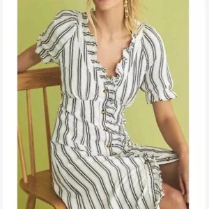 Anthropologie Pilcro Ruffle Collar Button Down Dress 12 NWT - Picture 1 of 6