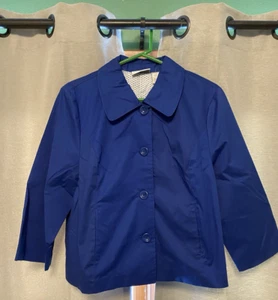 Studio Works Women's Size L Cobalt Blue Lined Jacket w/ Buttons NWT 3/4 Sleeve - Picture 1 of 15