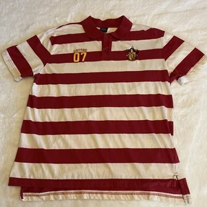 Wizarding World of Harry Potter Striped Red and White Polo Shirt  2XL Potter #07 - Picture 1 of 12