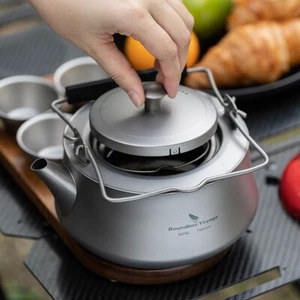 800ml Titanium Kettle with Infuser for Loose Tea Outdoor Camping Stovetop Teapot - Picture 1 of 8