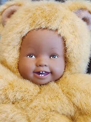 Vintage Anne Geddes Baby Bear 9". African American  - Image 1 of 4