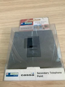 Cassa/GET Schwarz Nickel & Schwarz - Schraubenlos - Sekundäre Telefon Steckdose Neu - Bild 1 von 3