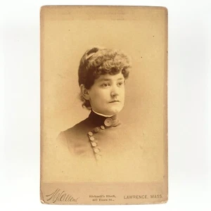 Named Lawrence Massachusetts Cabinet Card c1885 Identified Woman Photo A3875 - Picture 1 of 2