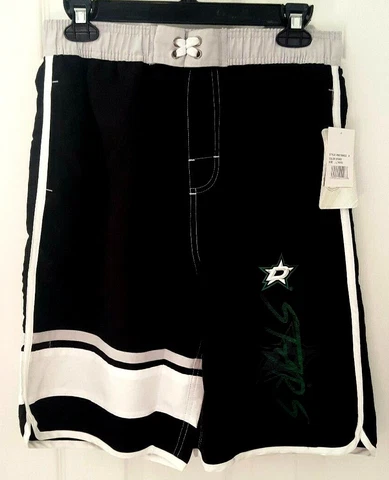 DALLAS STARS Youth Swim Suit Size Large 14/16 Trunks Color Block Pockets New Cover