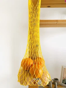 Large YELLOW Turtle String Shopping Bag Durable Fruit Storage Handbag Tote - Picture 1 of 1