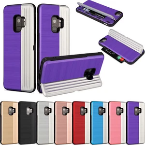 Kickstand Card Slot Armour Shockproof Hybrid Case Cover For Samsung Galaxy S9,9+ - Picture 1 of 31