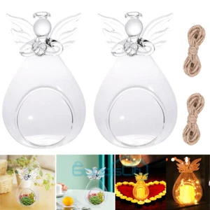 2 Flower Hanging Vase Glass Planter Plant Terrarium Container Home Wedding Decor - Picture 1 of 12