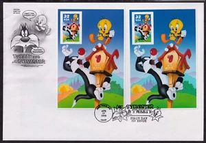 1998 Tweety & Sylvester Sc 3204c 3205c perf & imperf with ArtCraft cachet - Picture 1 of 1