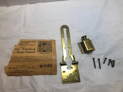 Vintage Brass Door Racine Notched Security Latch Gaurd Hardware Ernst W-5102 - Image 1 of 4
