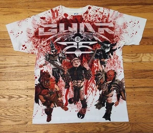 Vintage 90s 00s GWAR Blood Splatter T-shirt Sz L AOP Band Tee Promo Heavy Metal - Picture 1 of 8