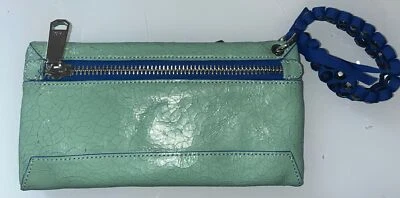 Bolsa Rafe New York CELIA couro genuíno pulseira embreagem azul perfeito com miçangas nova sem etiquetas - Imagem 1 de 4