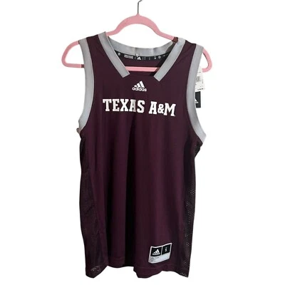 Camiseta deportiva de baloncesto Adidas Texas A&M University Aggies para hombre talla S granate nueva con etiquetas Foto 1 de 4