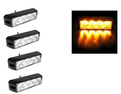 4Pz Luce Emergenza 4 Led 12/24V Stroboscopica  Avvertimento Auto Caravan Camion - Immagine 1 di 4