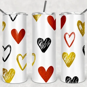 HEARTS 27- Includes One 20oz Metal Insulated Tumbler, Lid & Straw - Picture 1 of 3