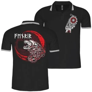 Herren Poloshirt Polohemd Vikings Fenrir Wolf Fenriswolf Walhalla Wikinger Loki - Bild 1 von 7