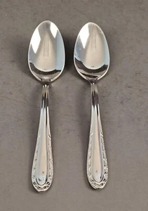 Gorham Silver Caprice Teaspoons Set of 2 Stainless Steel Flatware Glossy - Picture 1 of 6