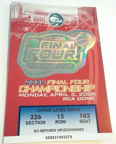 2006 Final Four Championship Ticket Stub Florida Gators UCLA Bruins Basketball Cover