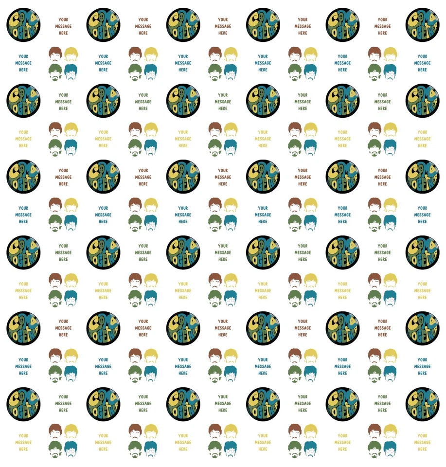 Papel de envoltura de regalo personalizado de The Beatles Foto 1 de 1