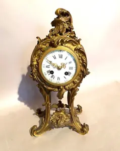 Exquisite 19th Century French Louis XV Bronze Ormolu Table/Mantle Clock - Picture 1 of 19