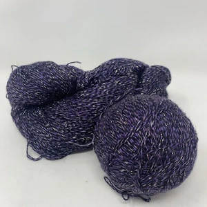 Wolle Alpaka Garn Royal Lila/Schwarz/Gold Garn - Bild 1 von 4