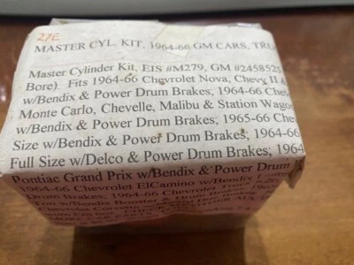 Chevrolet Pontiac Chevy II 1965 '- 1966 CHEVELLE KIT DE RECONSTRUCCIÓN CILINDRO MAESTRO NOS Foto 1 de 2