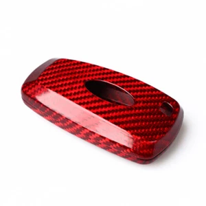 Schlüsselcover Rot Carbon Look – Kompatibel mit Ford Mustang, Focus, Mondeo, Edg - Picture 1 of 10
