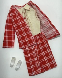 Barbie Sears Sweet 16 rot kariertes Neckholder Kleid + Jacke + weiße Schuhe Vintage 1974 - Bild 1 von 8