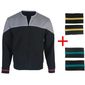 For First Contact Uniforms ST Captain Picard Black Jacket Starfleet Shirts Coat - Picture 1 of 12