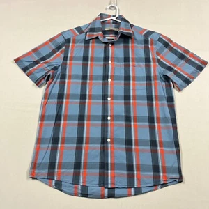 RM Williams Casual Plaid Short Sleeve Cotton Button Up Shirt Mens Medium M - Picture 1 of 12
