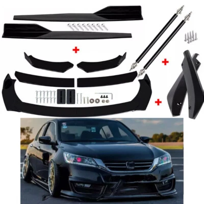 Alerón labial de parachoques delantero + divisor de faldón lateral + labio trasero para Honda Accord Civic Foto 1 de 4