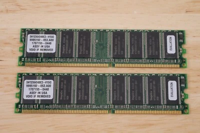 LOT OF 2 HYNIX PC3200 256MB MEMORY DDR 400MHz CL3 184-pin SNY32X64D400C3-HYD43 - Image 1 of 2
