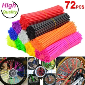 72PCS Motorcycle Spoke Skins Covers Wrap Wheel Rim Guard Protector for Dirt Bike - Picture 1 of 63