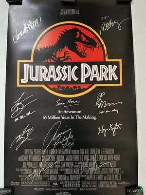 Póster de película firmado por Jurassic Park con certificado de autenticidad / 10 firmas - Goldblum, Wong, Nei Foto 1 de 4